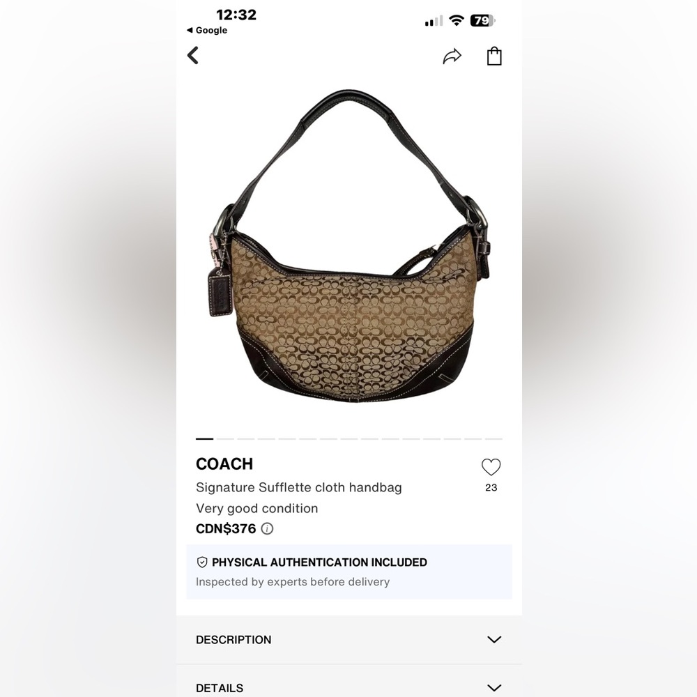 Coach Signature Sufflette Shoulder Bag
